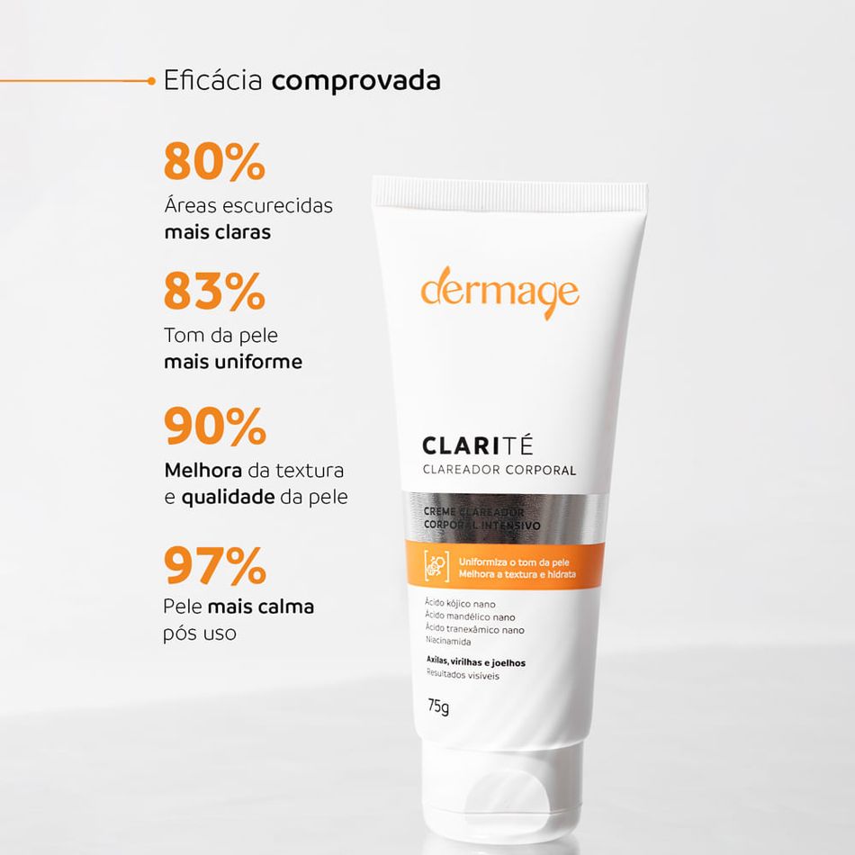 Dermage Clarité Clareador Corporal 75g para Axilas e Virilhas