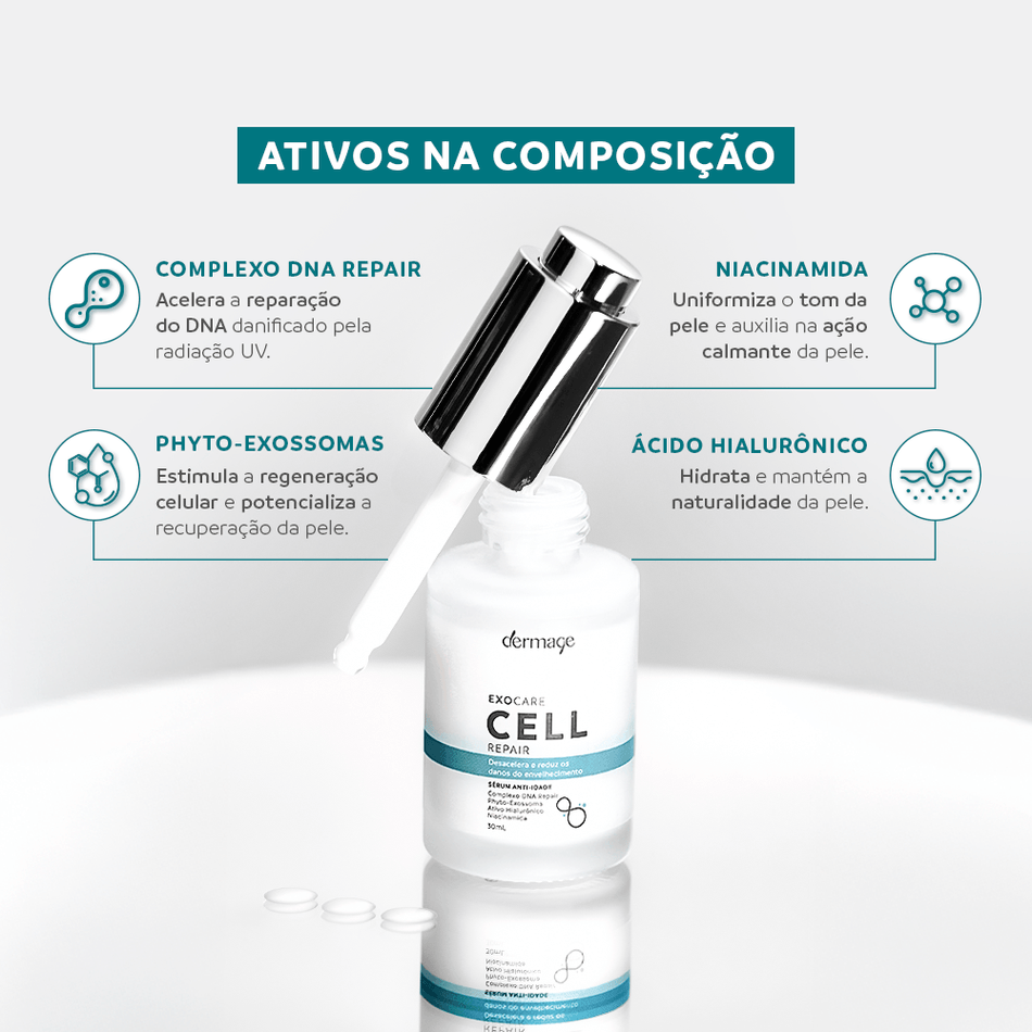 Sérum Anti-Idade Exocare Cell Repair Dermage 30g Regeneração Profunda