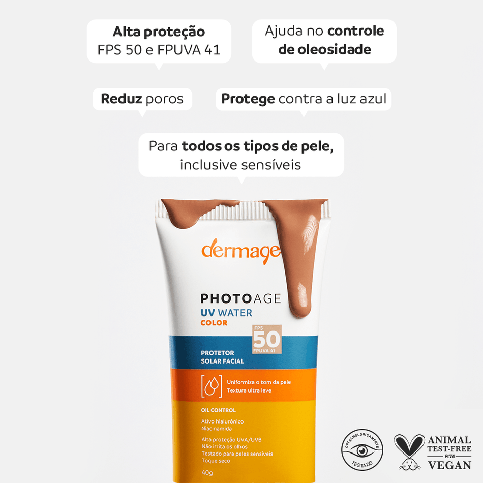 Protetor Solar Facial Dermage Photoage UV Water Color FPS 50