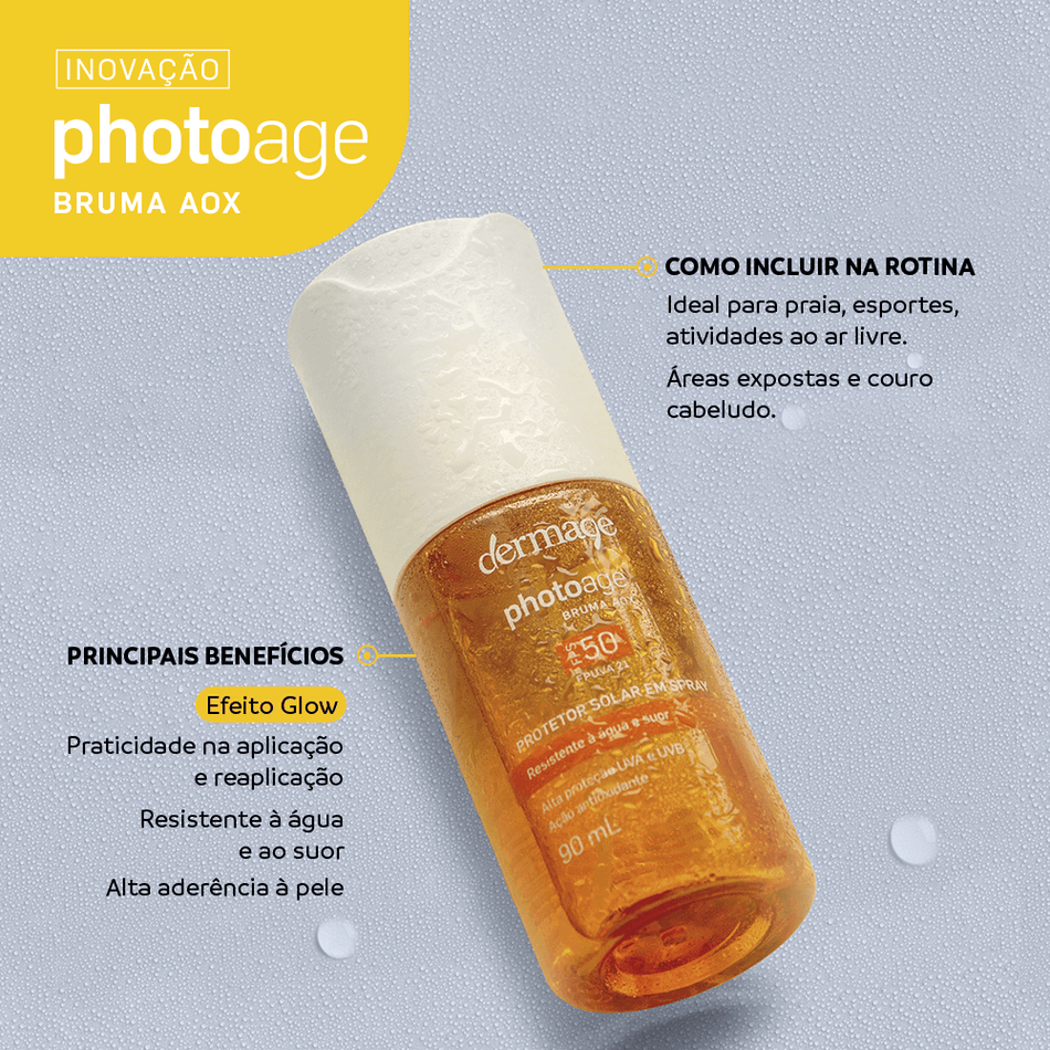 Protetor Solar Photoage Bruma AOX FPS 50 Spray Invisível 90ml