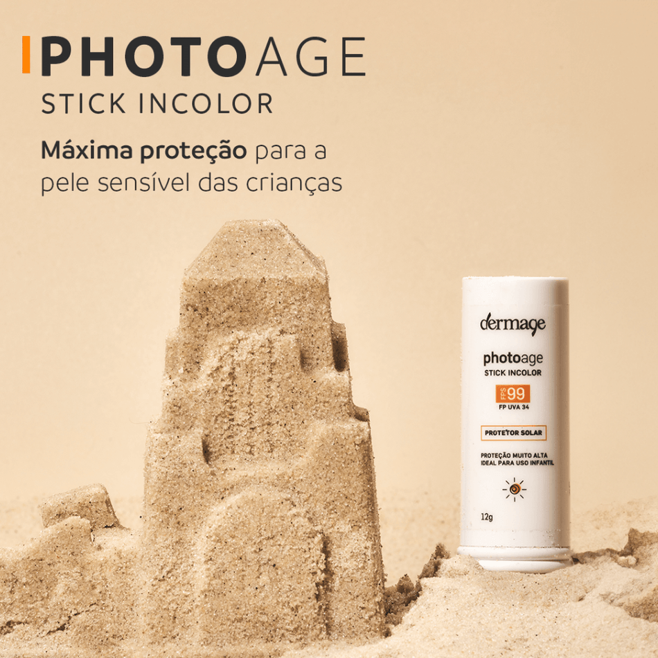 Protetor Solar Photoage Stick Incolor FPS 99 Invisível Dermage