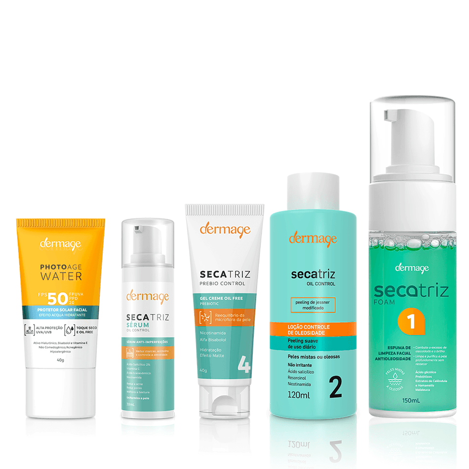 Kit Rotina Acne Dermage Completo para Pele Oleosa e Acneica