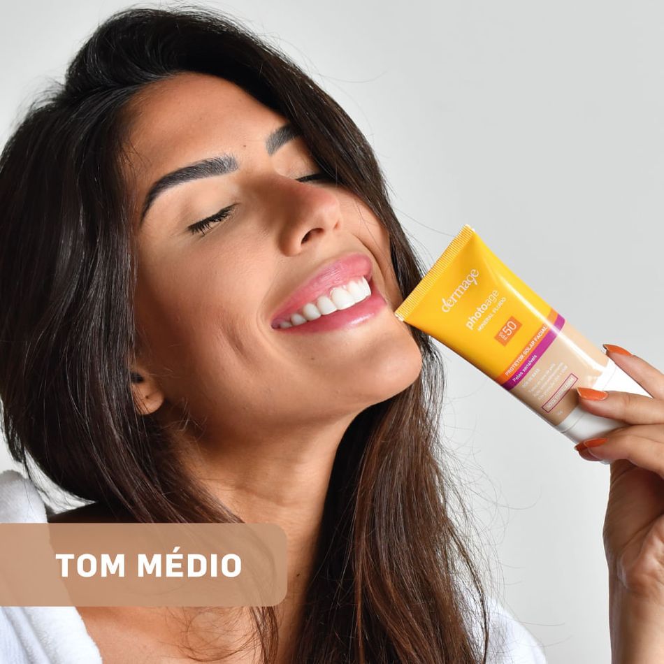 Protetor Solar Mineral Fluido FPS 50 Dermage Proteção e Cor
