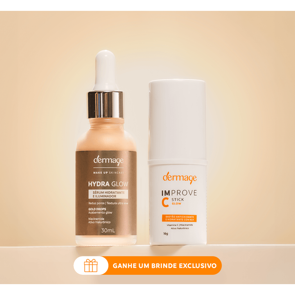 Kit Glow Skin Dermage Tratamento Antioxidante Hidratante e Iluminador Facial
