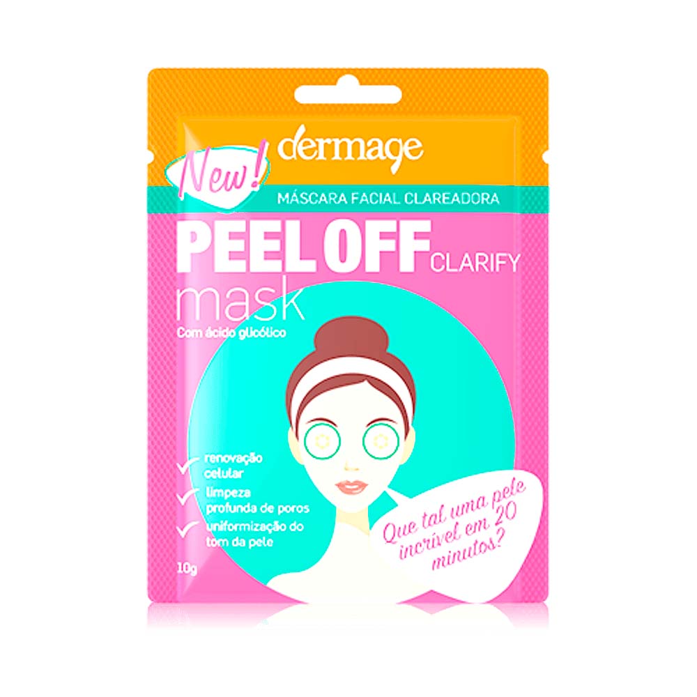 Máscara Facial Dermage Peel Off Clarify Clareadora e Iluminadora 10g