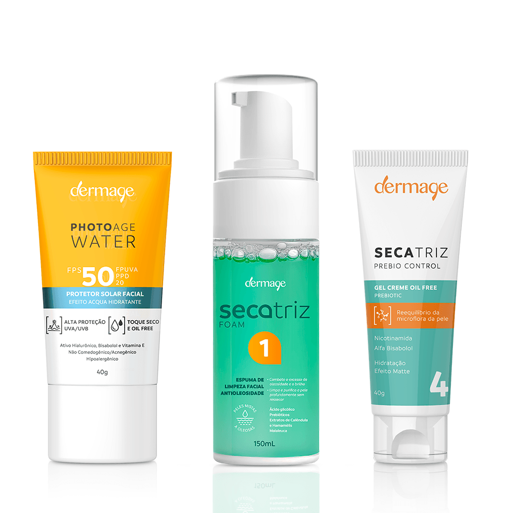 Kit Cuidado Completo Dermage: Limpeza, Controle de Oleosidade e Proteção