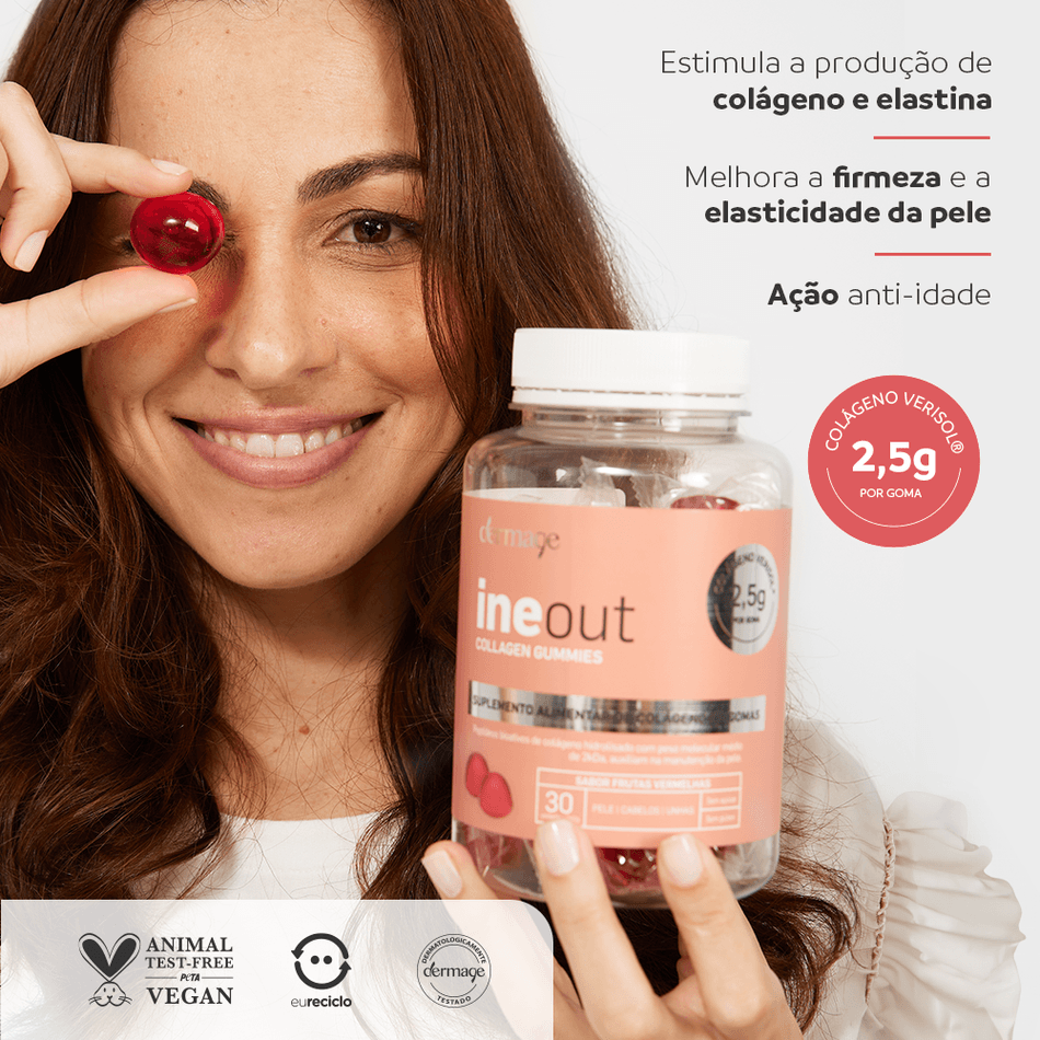 Kit Ineout Collagen Gummies Dermage Booster de Colágeno e Elastina