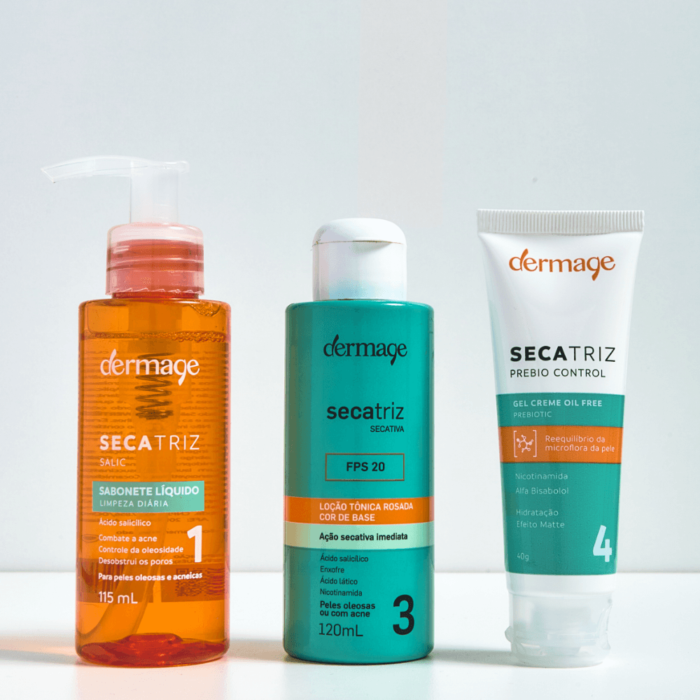 Kit Completo de Tratamento Anti-Acne Dermage Bye Bye Acne