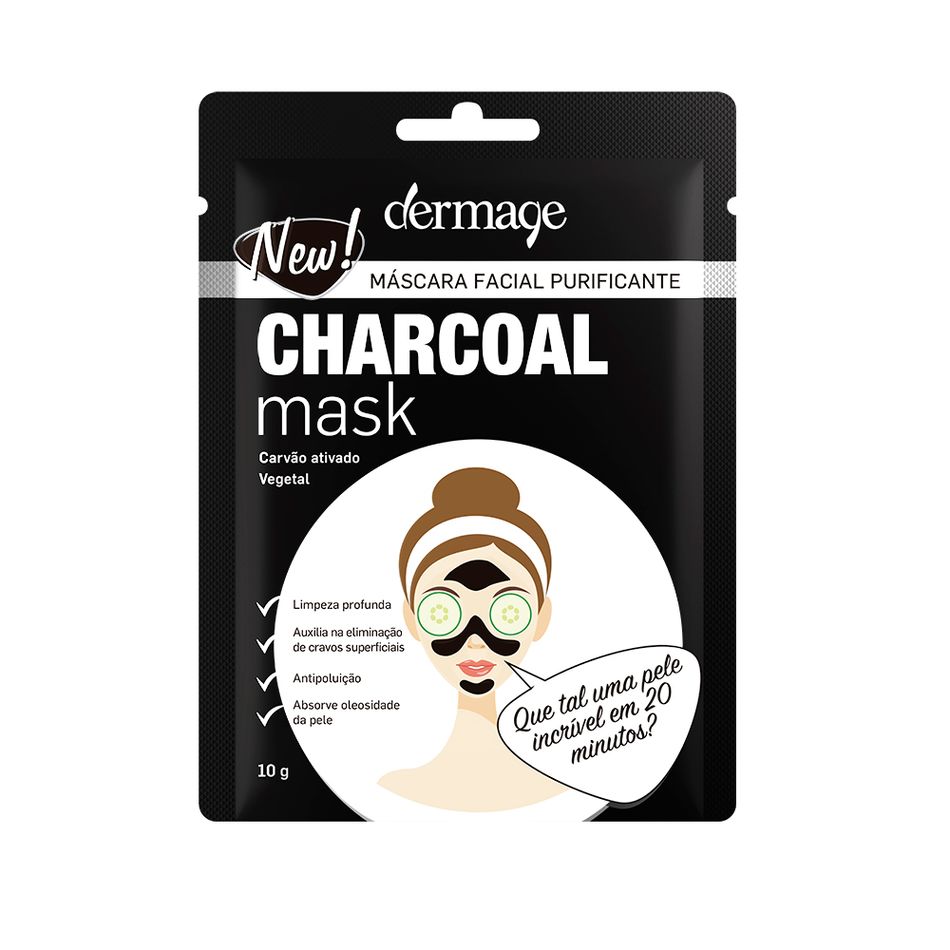 Máscara Facial Purificante Dermage Charcoal Mask Limpeza Profunda 10g