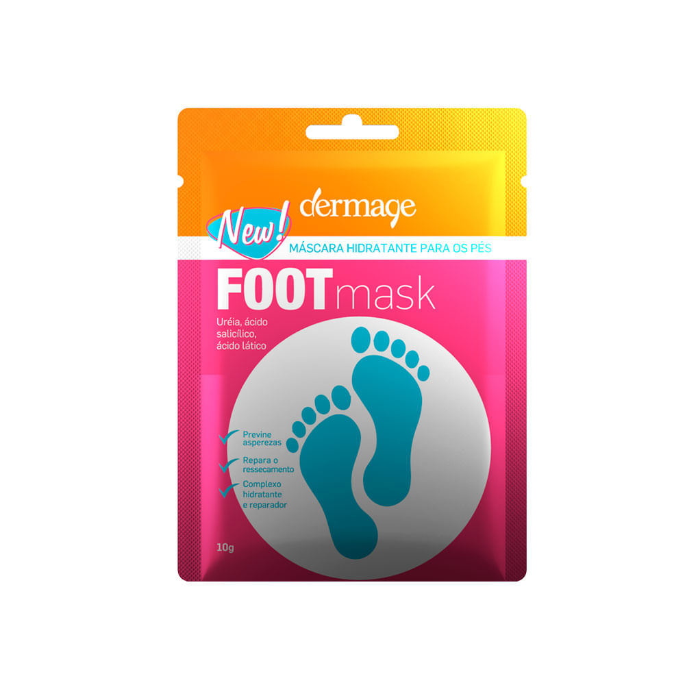 Máscara Hidratante Intensiva Para Pés Foot Mask Dermage 10g Vegana