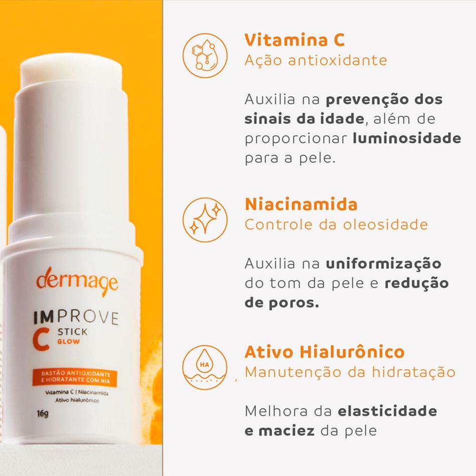 Improve C Stick Glow Bastão Antioxidante Iluminador Dermage 16g