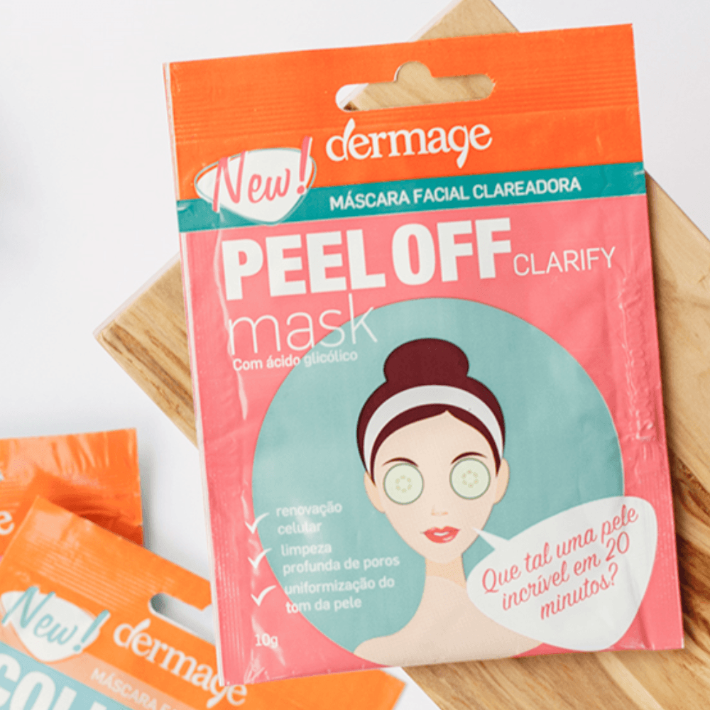 Máscara Facial Dermage Peel Off Clarify Clareadora e Iluminadora 10g