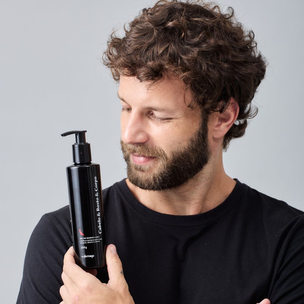 Gel de Banho Masculino 3 em 1 Limpeza Corporal Capilar