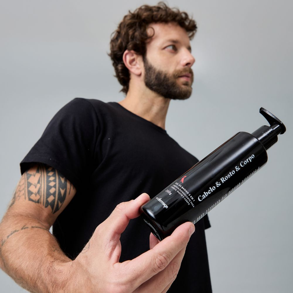 Gel de Banho Masculino 3 em 1 Limpeza Corporal Capilar