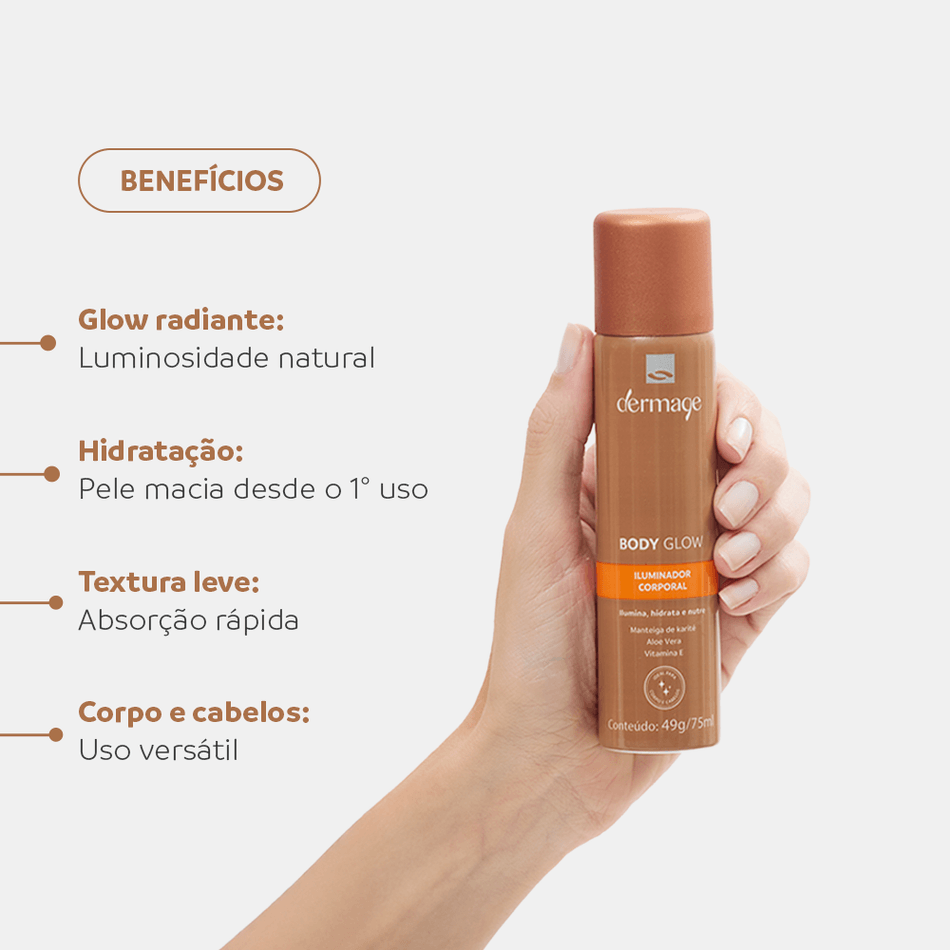 Body Glow Iluminador Corporal Dermage Hidratante para Pele Radiante