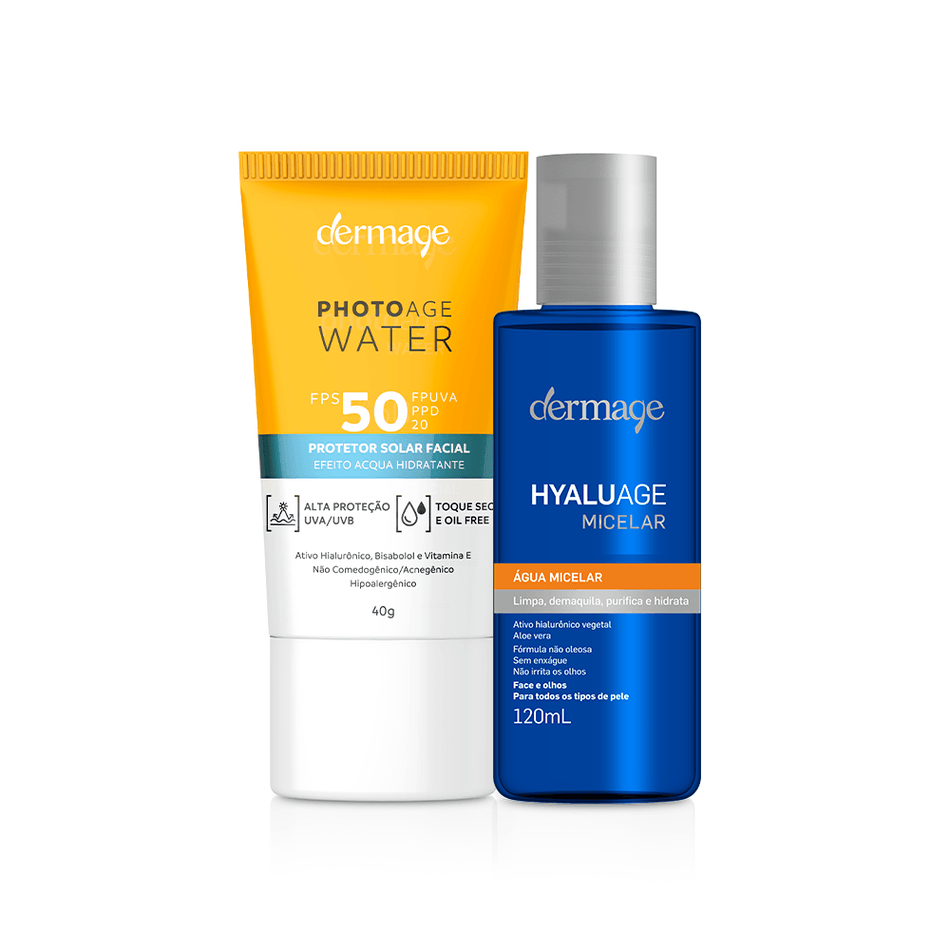 Kit Skincare Dermage: Água Micelar 120ml e Protetor FPS 50