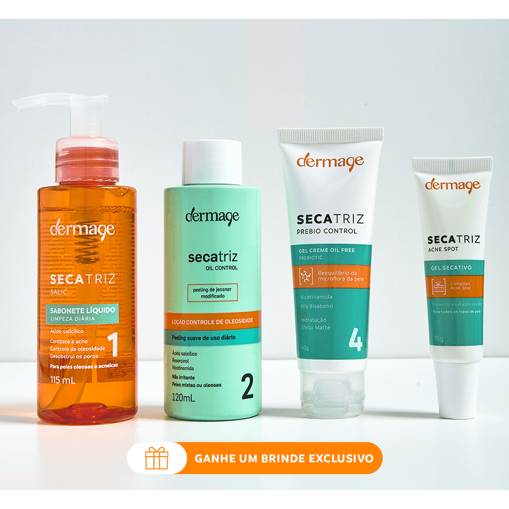 Kit Rotina Completa Antiacne Dermage Controle Oleosidade 4 Produtos