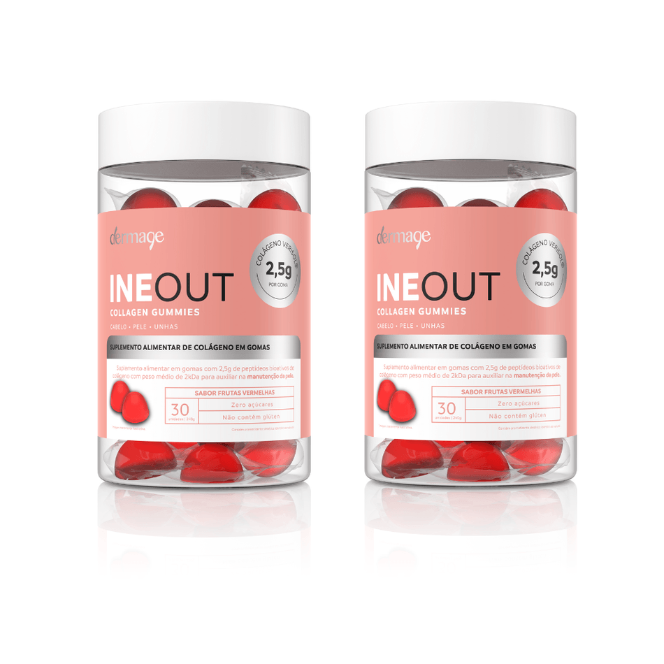 Kit Ineout Collagen Gummies Dermage Booster de Colágeno e Elastina