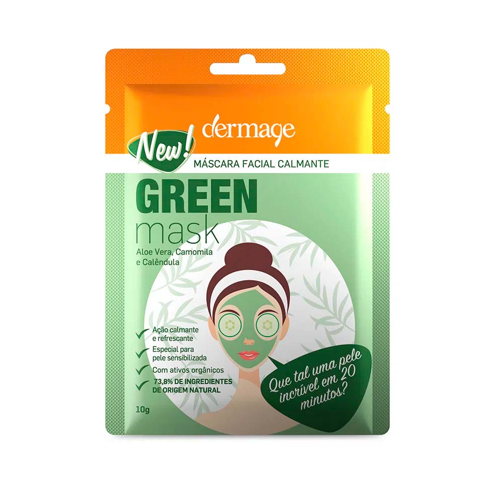 Máscara Facial Calmante Green Mask Dermage 10g Pele Sensível
