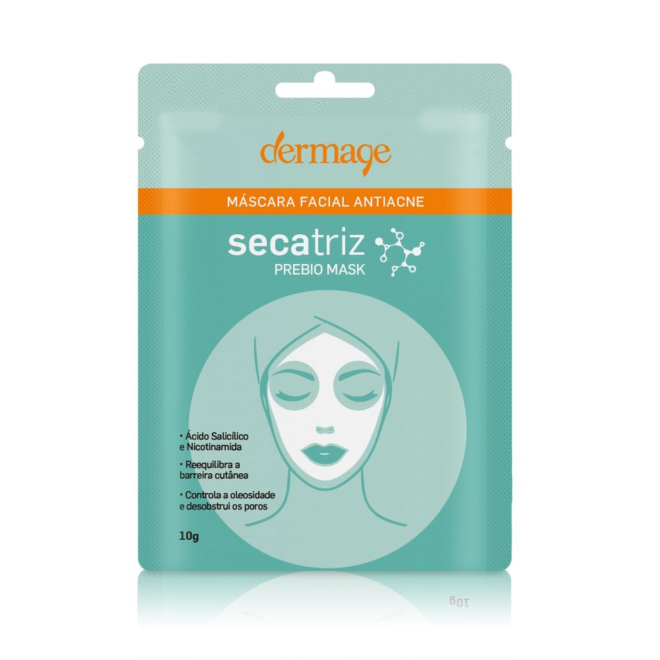 Máscara Facial Antiacne Dermage Secatriz Prebio Controle de Oleosidade 10g