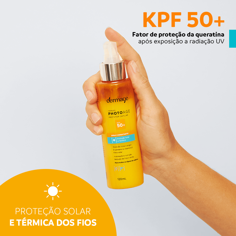 Protetor Capilar Dermage Photoage KPF 50+ Spray Proteção UV 120ml