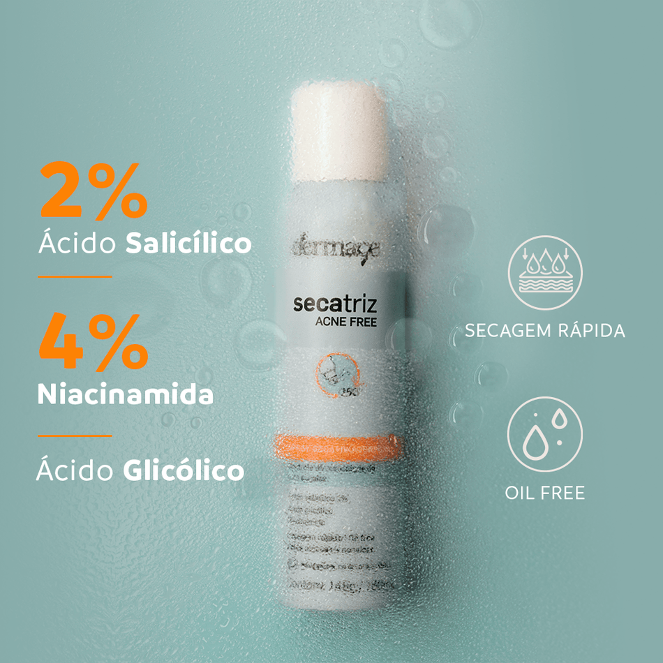 Spray Secatriz Acne Free Dermage para Tratamento de Acne Corporal