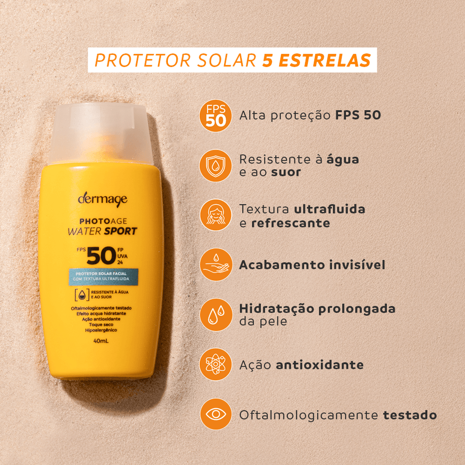 Protetor Solar Photoage Water Sport FPS50 40ml Dermage