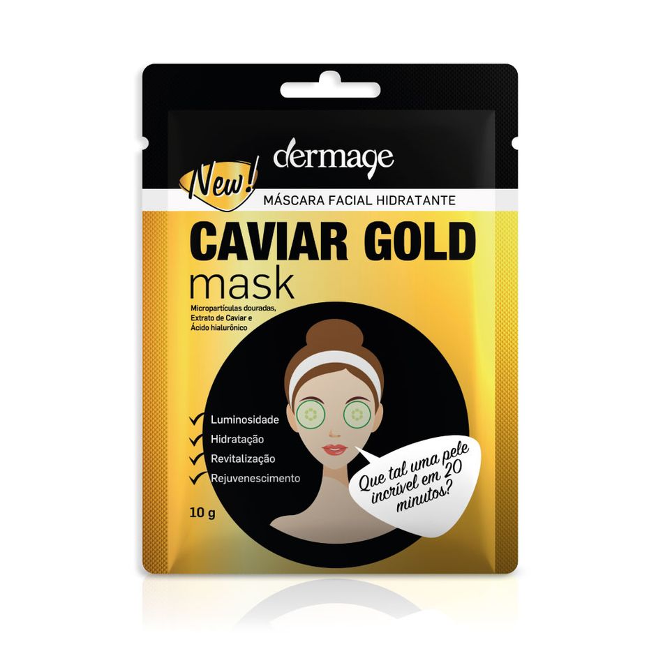 Máscara Facial Hidratante Dermage Caviar Gold Mask Ouro 10g