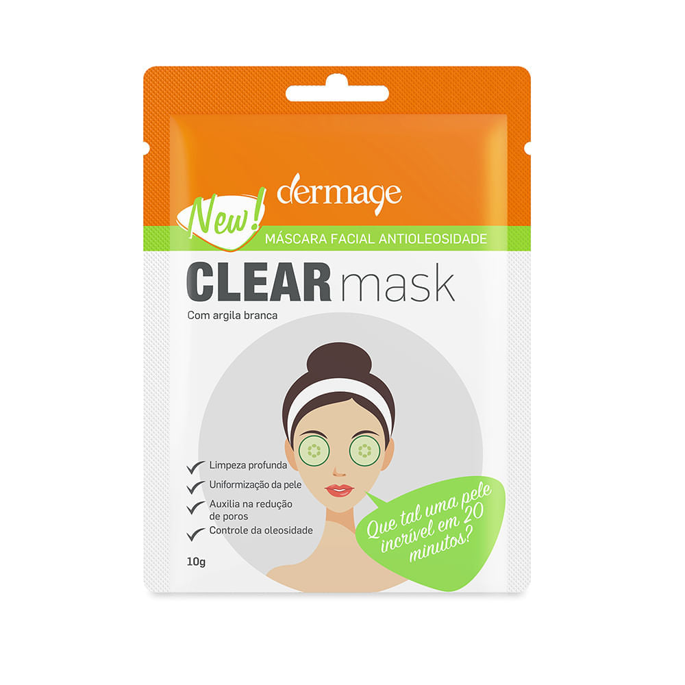 Máscara Facial Antioleosidade Clear Mask Dermage Controle de Poros