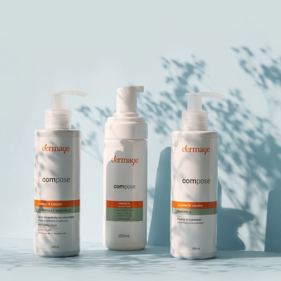 Sabonete Líquido Facial Dermage Compose Camomila 190ml Pele Sensível
