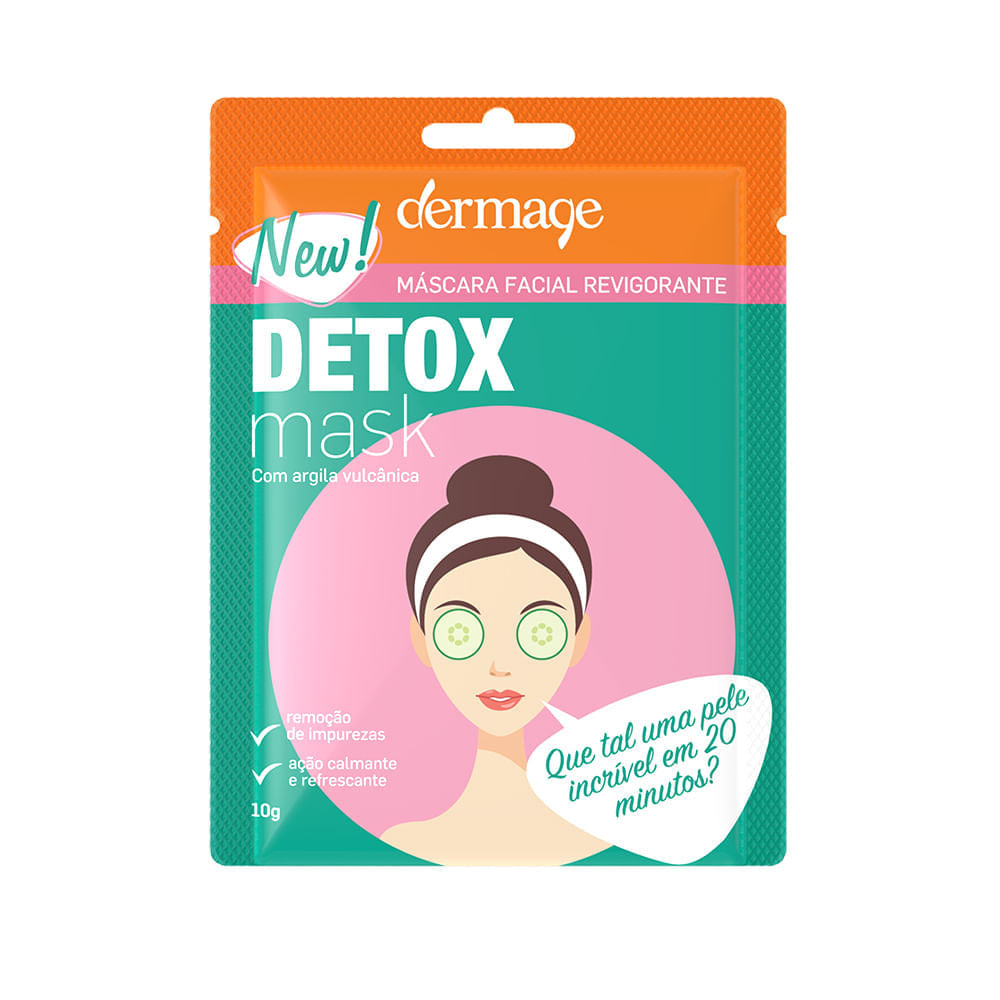 Máscara Facial Detox Mask Dermage Limpeza Profunda 10g Sachê