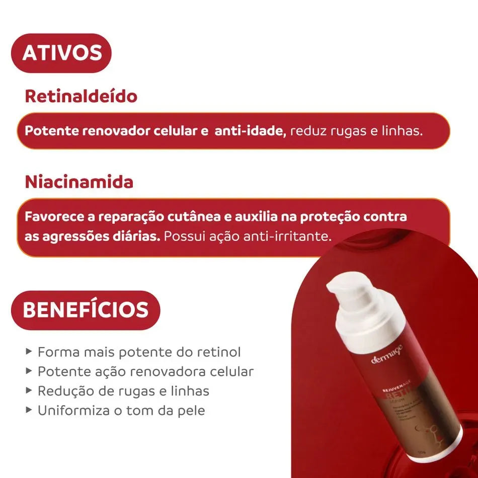 Kit Renovação Avançada Dermage: Rejuvenage Retinal e Improve C 30
